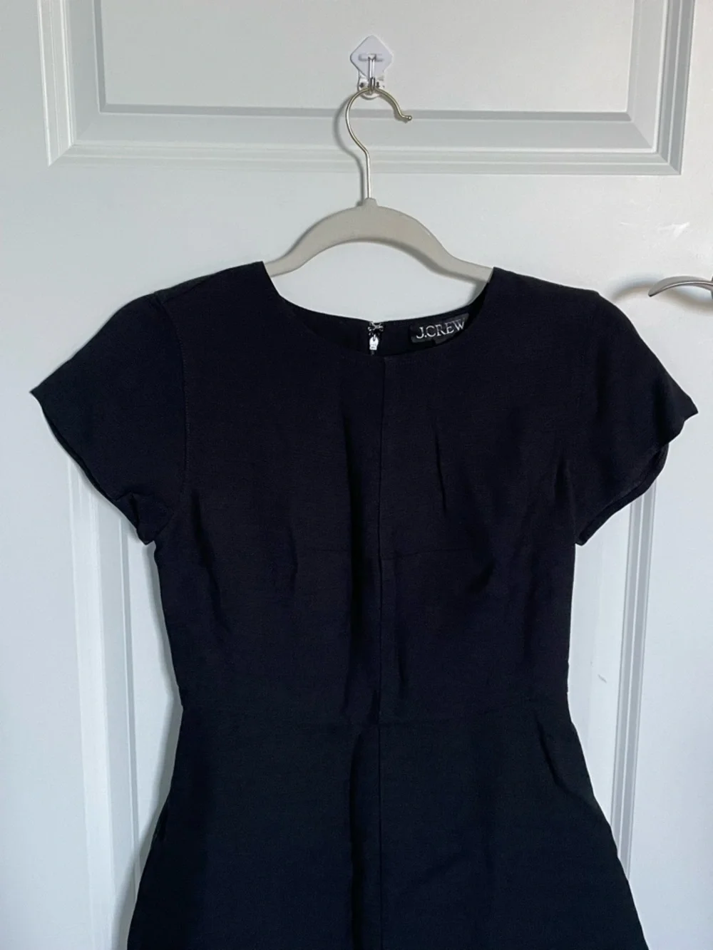 J. Crew Black Luster Canvas Mathilde Midi Dress Size 0 54383
